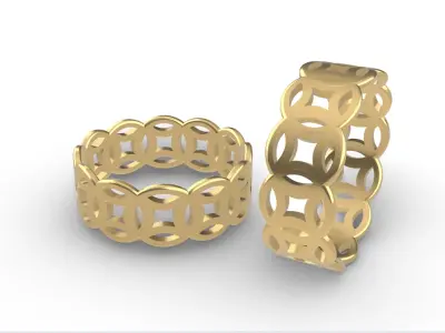 0264 Symbol Coin Ring 3D print model