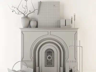 Decorative fireplace Free 3D model
