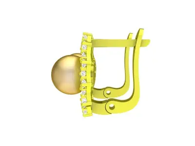 5864 luxury diamond and pearl earrings 3D print model