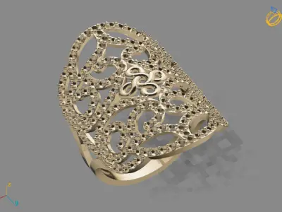 Vintage Womens Diamond Ring Women Rings 3dmodels 3D print model 3D print model 17