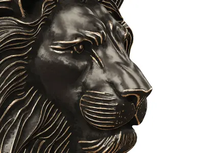 Bas-relief of a lions head 3D model