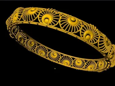 gold bangle  3D print model