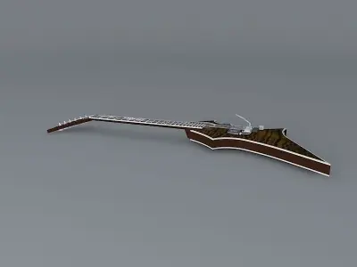 Abstract figured maple top guitar Free 3D model