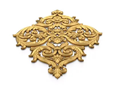 Decorative carved  Ceiling Center - for CNC router 3D print 01 3D print model