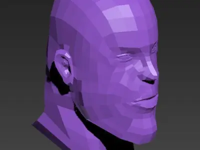 Low poly Thanos Head Model Free 3D model