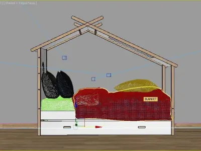 children cabin bed 2 3D model