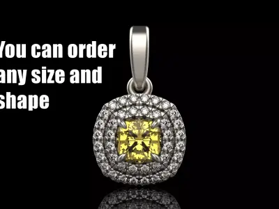 Cushion halo pendant model 629 3D print model