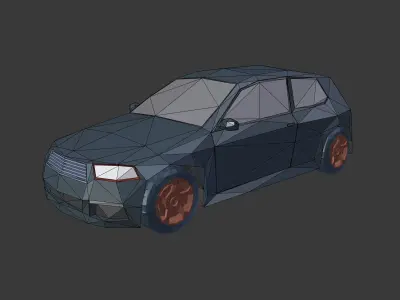 Cartoon Car LOW POLY - Generic Low-poly 3D model