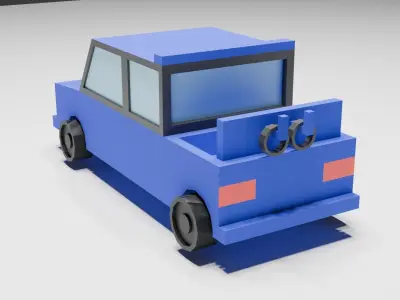LowPoly Pickup Truck Low-poly 3D model buy