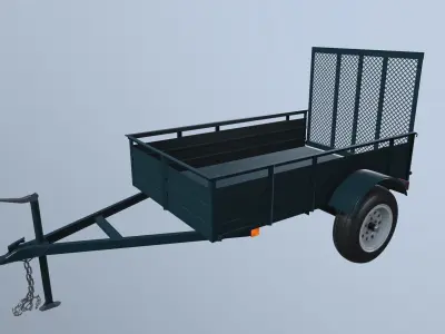 Carry-On Trailer Metal Cart 3D model