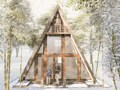 3 Storey A Frame House 3D Model  3ds Max 2021 2024  FBX OBJ 3DS  3D model