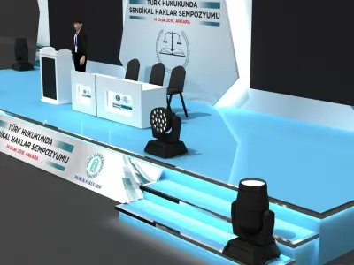 Conference Stage Decor 84 3D model