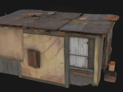 Rustic Shelter  Simple Refuge Blending with Nature 3D model