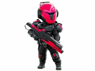 CYBER SOLDIER XC-100 Rigged for Unreal Engine - Unity - MIXAMO  3D model