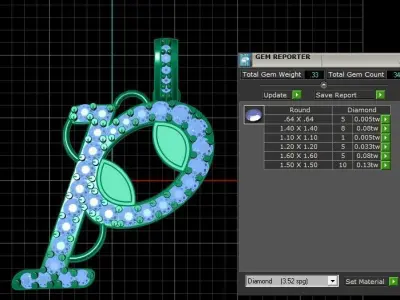 LUXURY ALPHABET P PENDAANT 3D PRINTABLE MODEL 3D print model