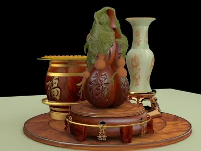 chinese gourd display stand  3D model