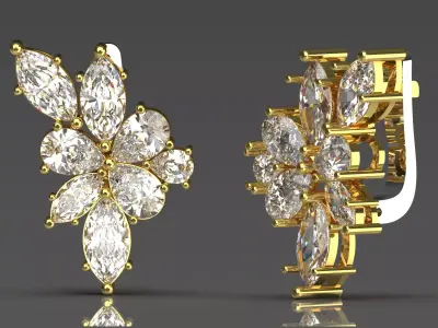 Wedding jewellry stl 3d Hoop Earrings model je0020 3D print model