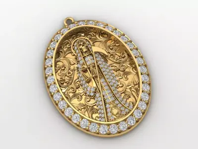  santa muerte holy death small size pendant 3D STL 3DM skull 3D print model