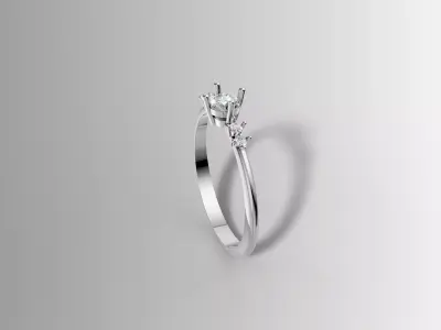 Solitaire Ring brilliant Cut Diamond Fine Jewelry CAD Model 3D print model