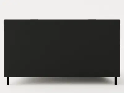 Happy Continental Bed 180x200cm Black Low-poly 3D model