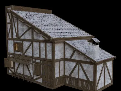 Medieval Cottage Low-poly 3D model purchase