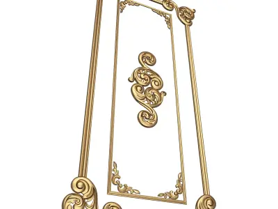 Carved Decoration Panel 02 Low-poly 3D model