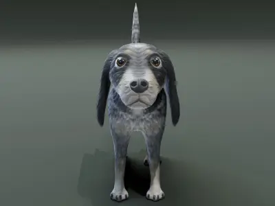 Cartoon Hound Dog 3D Model Low-poly 3D model