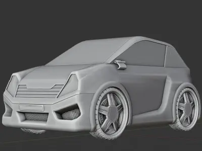 Stylized Compact Car - Low-Poly Game and Animation Model Low-poly 3D model