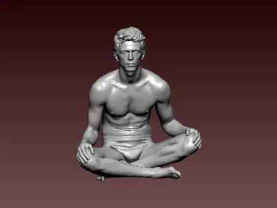 man meditating - 3D print 3D print model