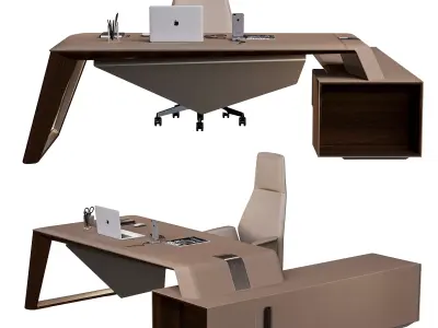 LUXURY Executive Office Desk H05 3D model