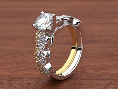 Florette Diamond Ring 2 3D print model
