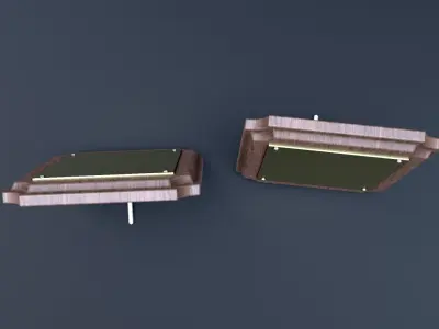 Wooden Plaque Low-poly 3D model