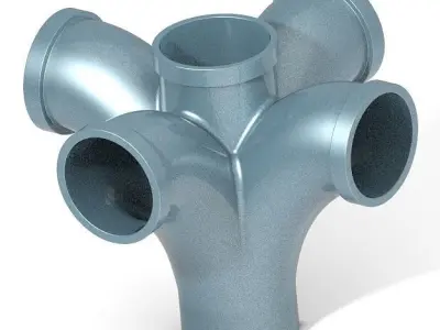 PVC Fitting Four Y BEND 3D print model