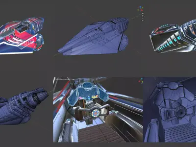Antigravity Racing Ship 3D Model - A Low-poly 3D model