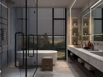 Bathroom 010 Low-poly 3D model