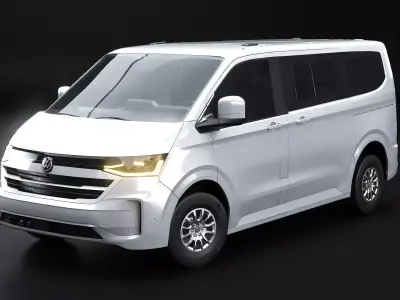 2025 VW Caravelle T7 Passenger Van PBR Low-poly 3D model