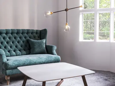 Molecular ceiling light Industrial style 3D model