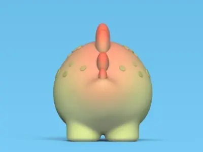 Dinosaur Stegosaurus Round 3D print model