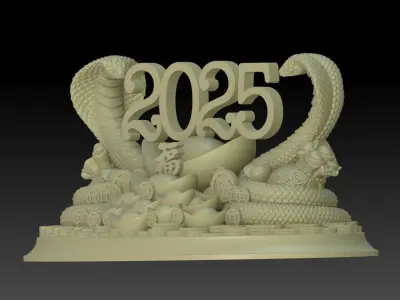 Snake 3D model 3D print model