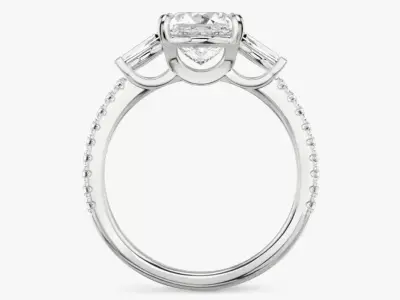 Three stone engagement ring  A5 3D print model