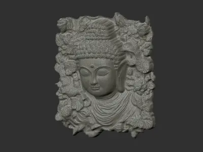 buddha wall decoration cnc baserelife 3D print model