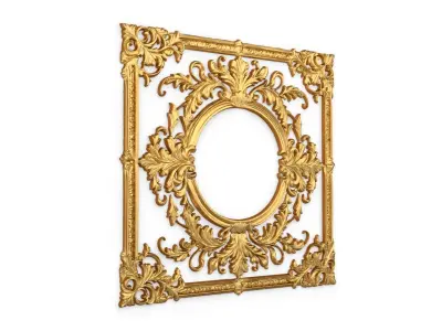 Plaster decorative frame ornament 02 3D model