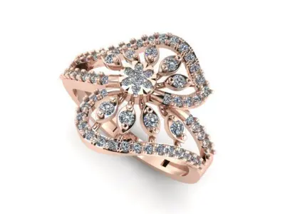 Modern Fashion Diamond Bridal Ring 3D print model