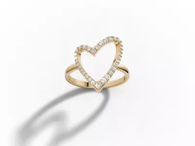 Heart ring 3D print model