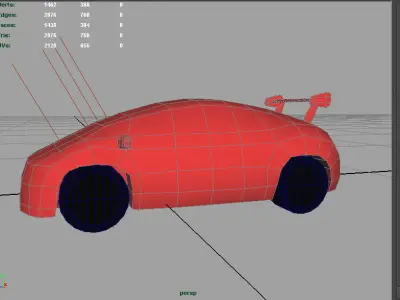 Car Futuristic Body Shell Low-poly 3D model