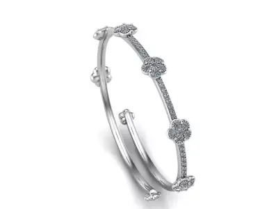 flower bracelet 3D print model