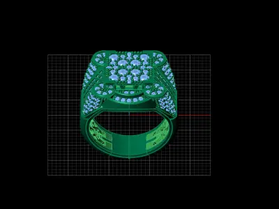 Print Ready STL 3DM  Gents Rings Diamond Men Ring  3D print model 13