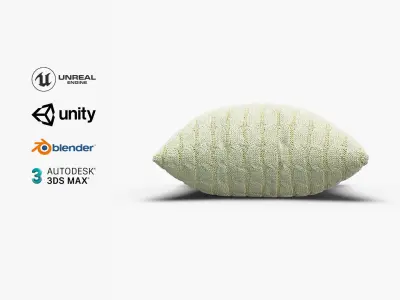 Knitted Sand Cushion with Chain Pattern Low-poly 3D model