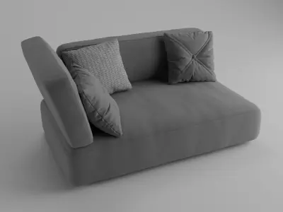 Model of Sofa for Interior Low-poly 3D model