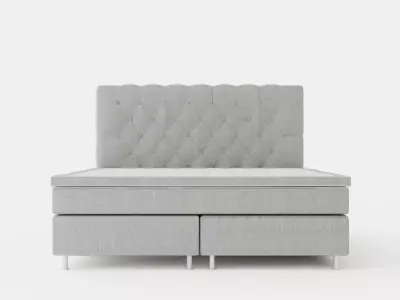 Superior Luxury Continental Bed180x200 Cm Light Gray Silver Low-poly 3D model